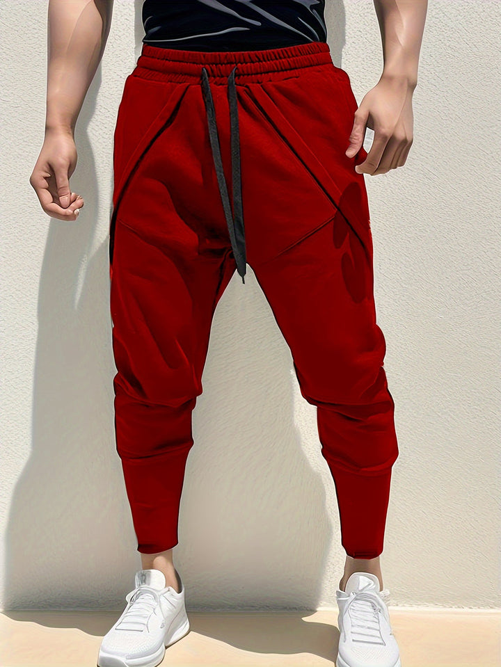 Herren Sporthose | Lange Hose | Leicht elastisches Polyester | Einfarbig & Reguläre Passform
