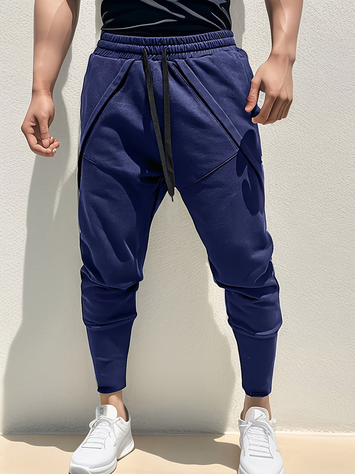 Herren Sporthose | Lange Hose | Leicht elastisches Polyester | Einfarbig & Reguläre Passform