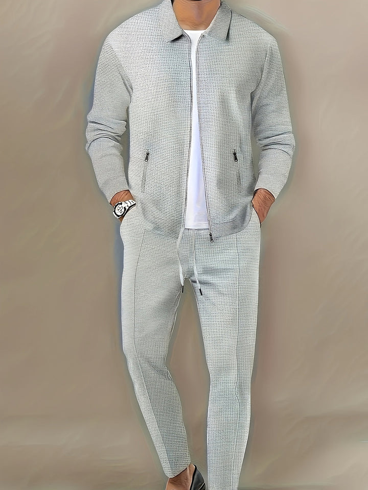 Herren Sportset | Polyester Strick | Reißverschluss | Atmungsaktiv & Leicht