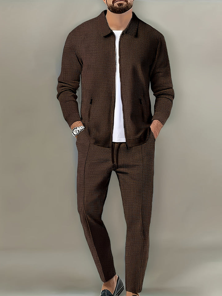 Herren Sportset | Polyester Strick | Reißverschluss | Atmungsaktiv & Leicht