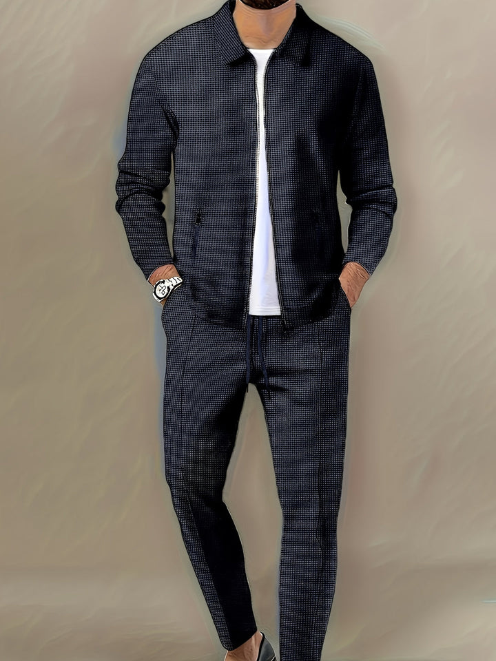 Herren Sportset | Polyester Strick | Reißverschluss | Atmungsaktiv & Leicht