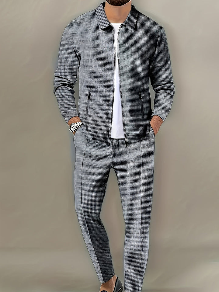 Herren Sportset | Polyester Strick | Reißverschluss | Atmungsaktiv & Leicht