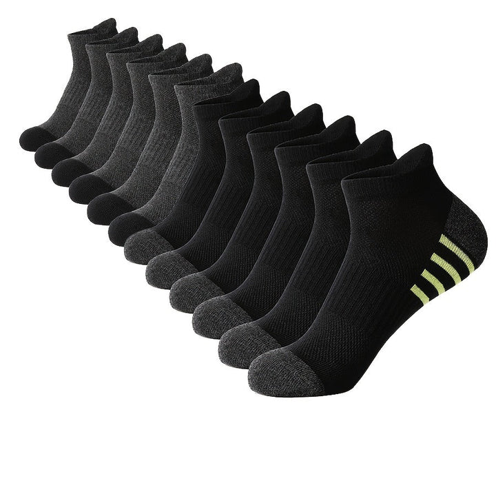Herren Sportsocken | Atmungsaktiv & Bequem | Niedriges Modell | Gestreiftes Design