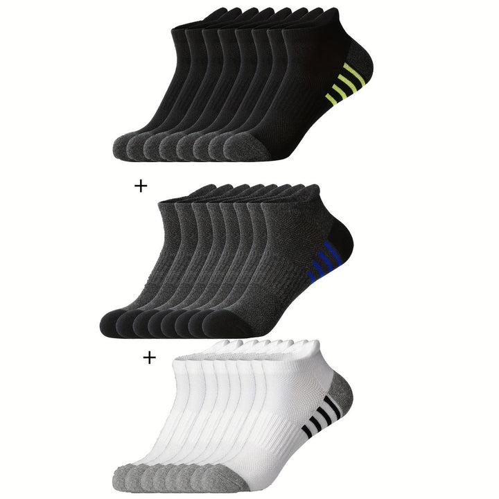 Herren Sportsocken | Atmungsaktiv & Bequem | Niedriges Modell | Gestreiftes Design