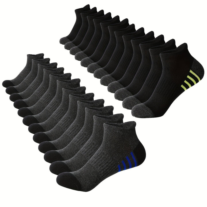 Herren Sportsocken | Atmungsaktiv & Bequem | Niedriges Modell | Gestreiftes Design