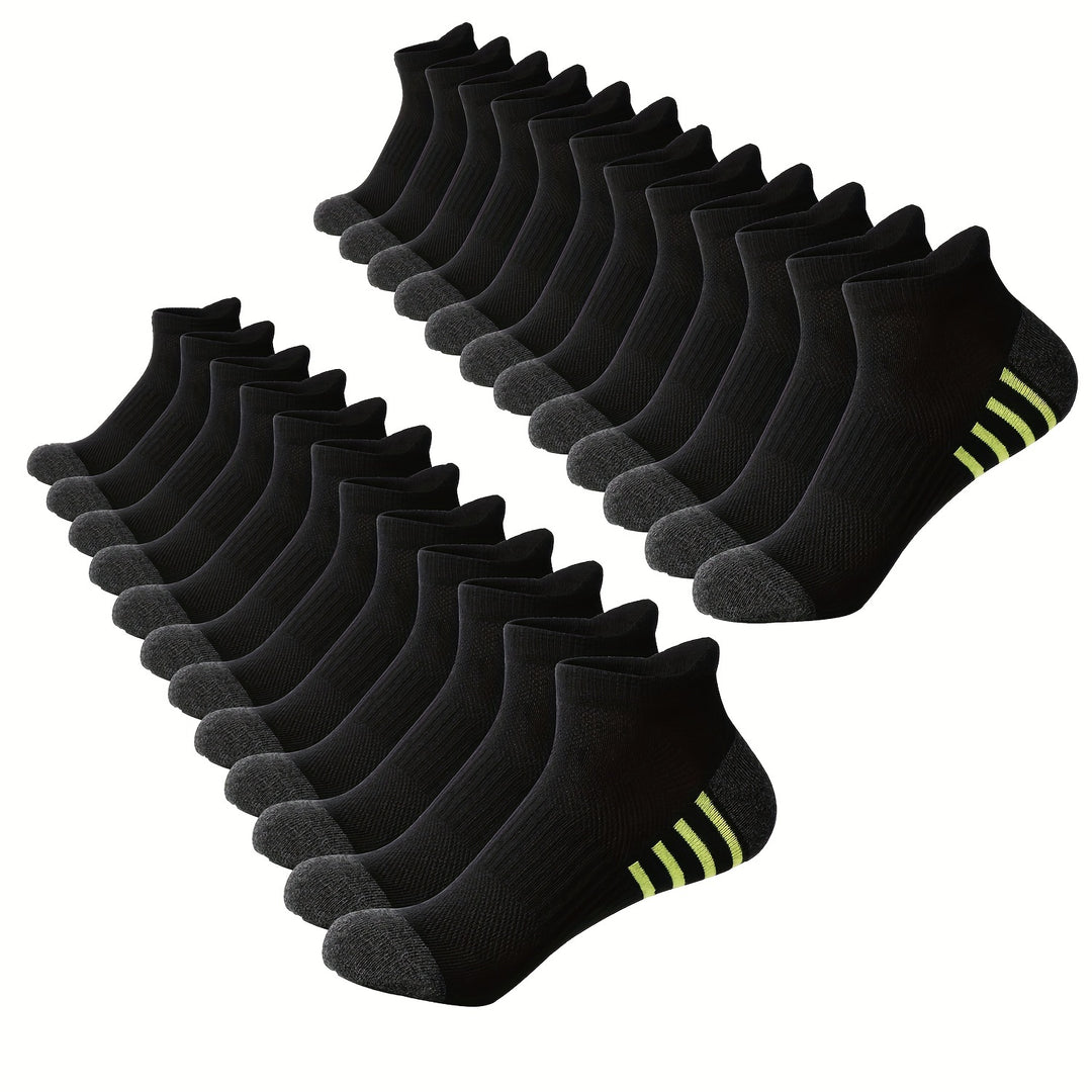 Herren Sportsocken | Atmungsaktiv & Bequem | Niedriges Modell | Gestreiftes Design