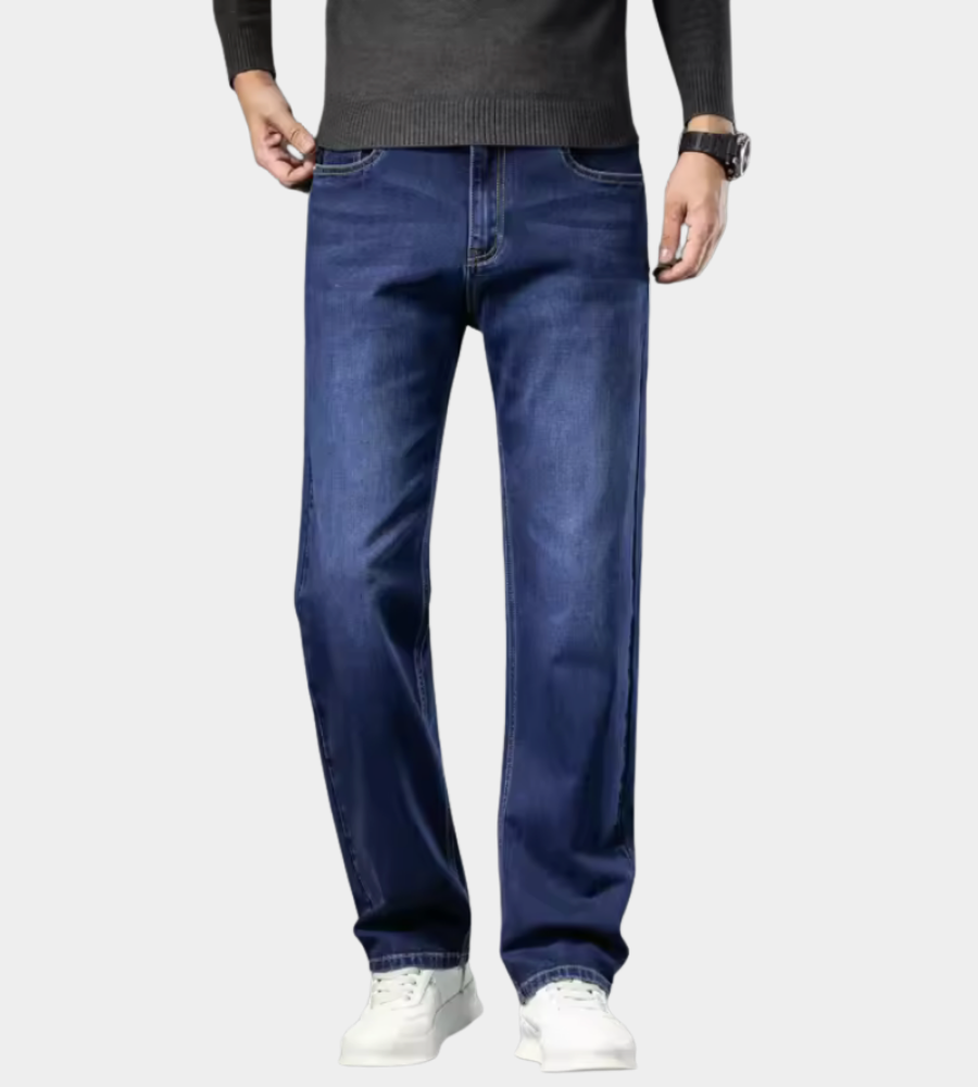 Herren Stretch-Jeans mit gerader Passform - Klassisches Blau - Dunkelblau