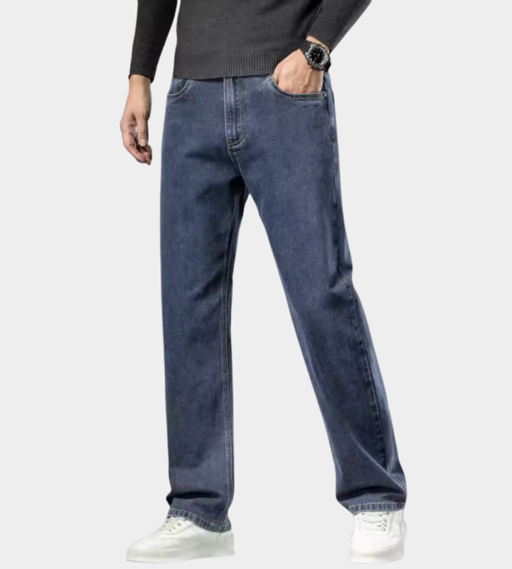 Herren Stretch-Jeans mit gerader Passform - Klassisches Blau - Helles Blau