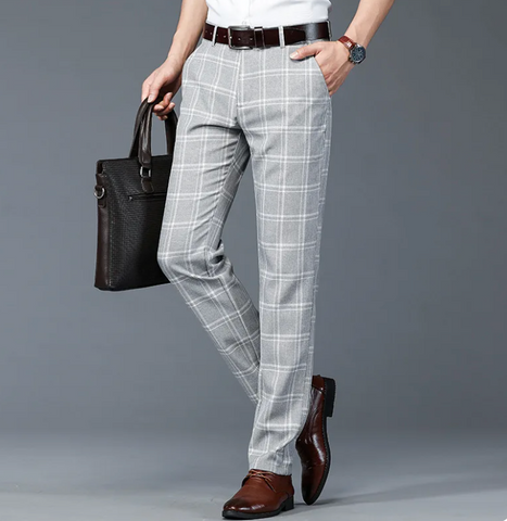 Herren Stretchhose | Kariertes Muster | Elegant & Bequem | Klassisches Design
