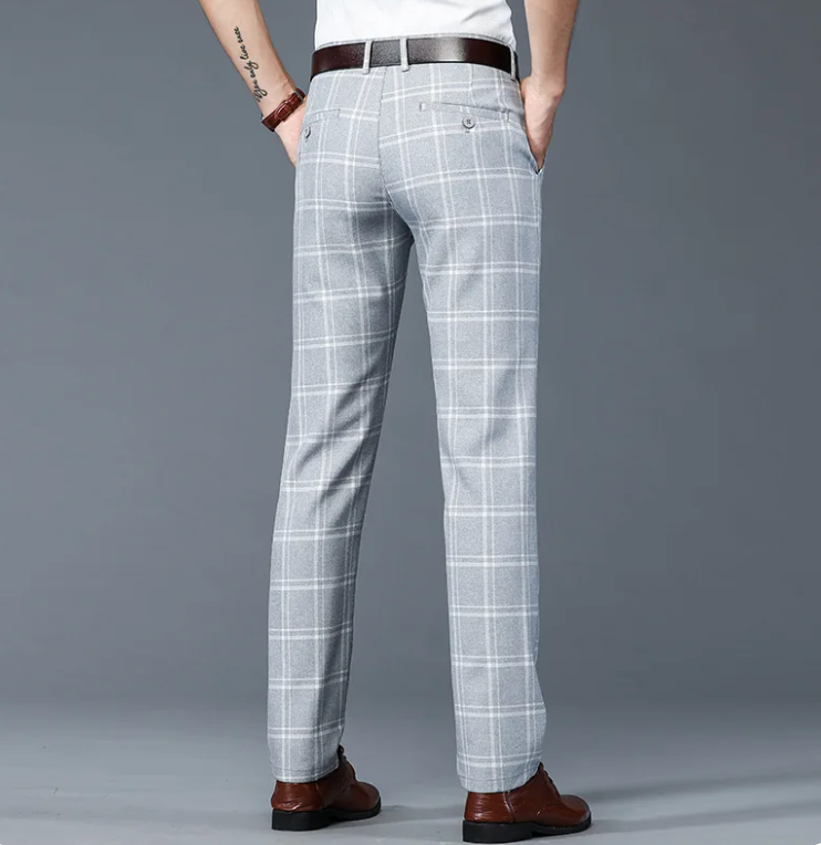Herren Stretchhose | Kariertes Muster | Elegant & Bequem | Klassisches Design