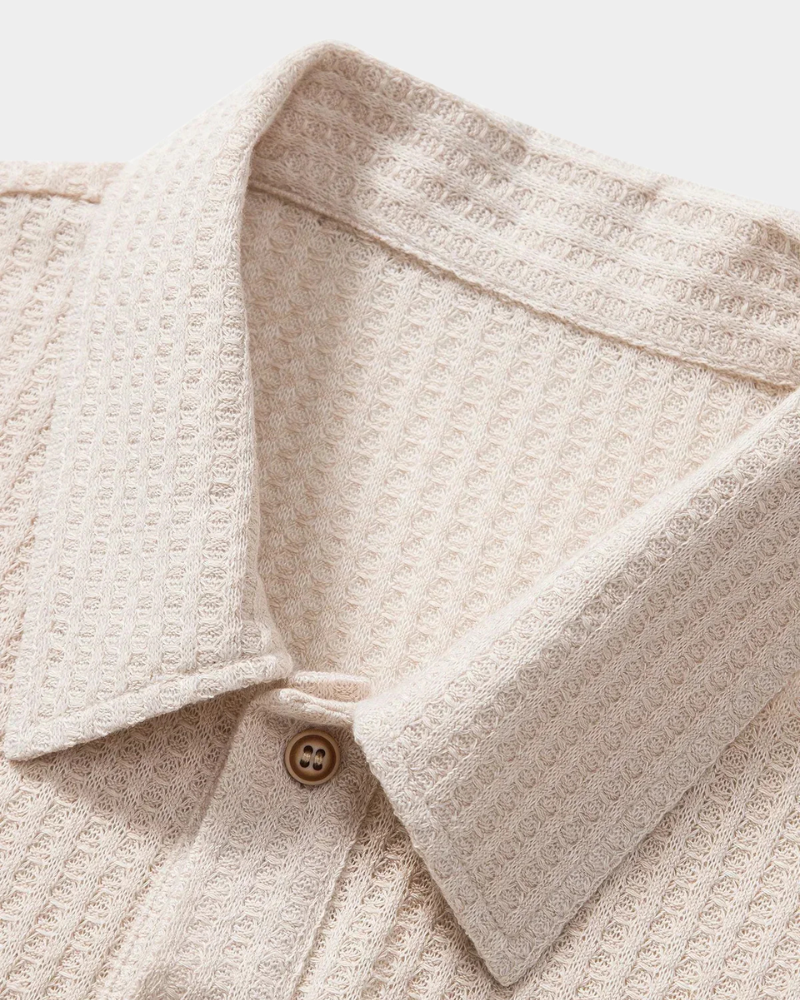Herren Strick-Poloshirt strukturiert - Casual Eleganz