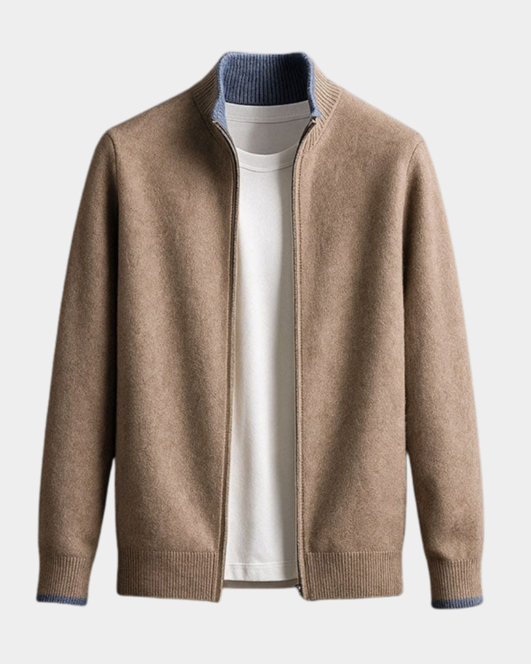 Herren Strickjacke Cardigan - Italienische Verarbeitung - Kamel