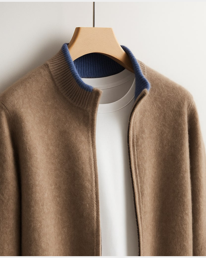 Herren Strickjacke Cardigan - Italienische Verarbeitung