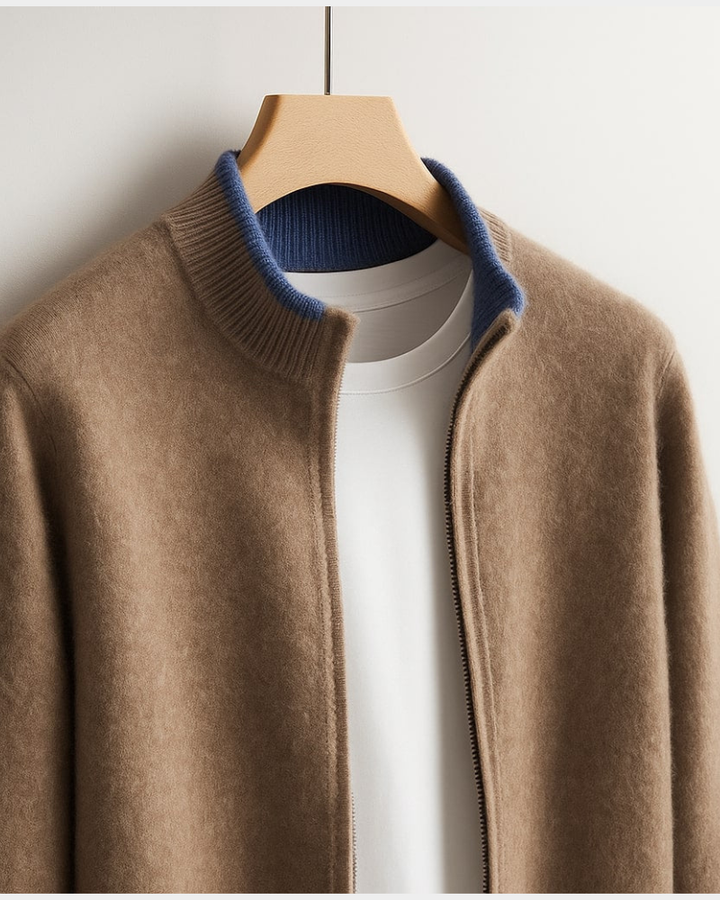 Herren Strickjacke Cardigan - Italienische Verarbeitung