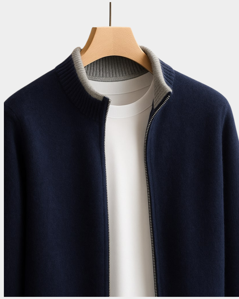 Herren Strickjacke Cardigan - Italienische Verarbeitung