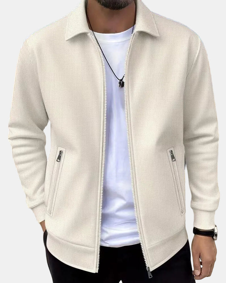 Herren Strukturierte Athletik-Jacke - Moderner Sportlook - Aprikose
