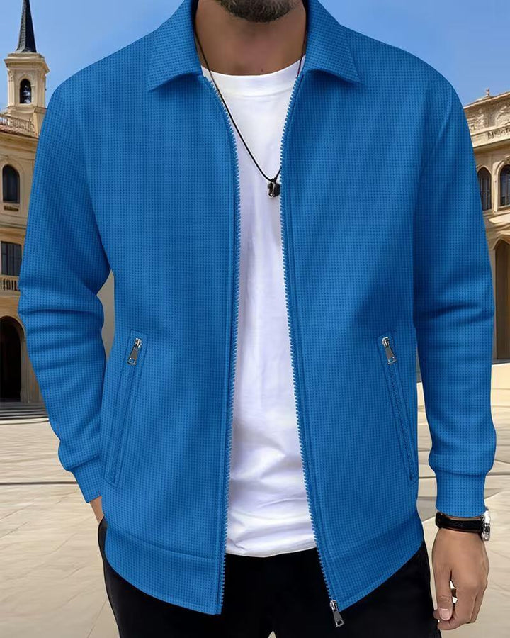 Herren Strukturierte Athletik-Jacke - Moderner Sportlook - Blau