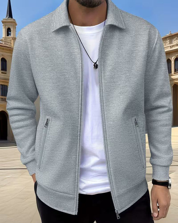 Herren Strukturierte Athletik-Jacke - Moderner Sportlook - Grau