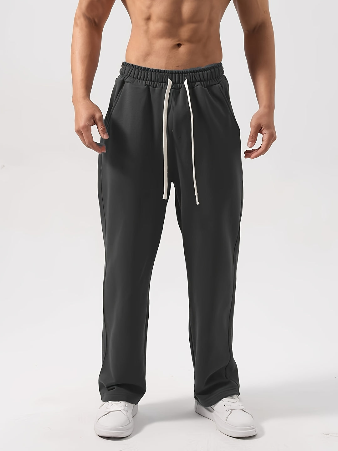 Herren Sweatpants | Kordelzug & Taschen | Atmungsaktives Polyester für Joggen & Draußen