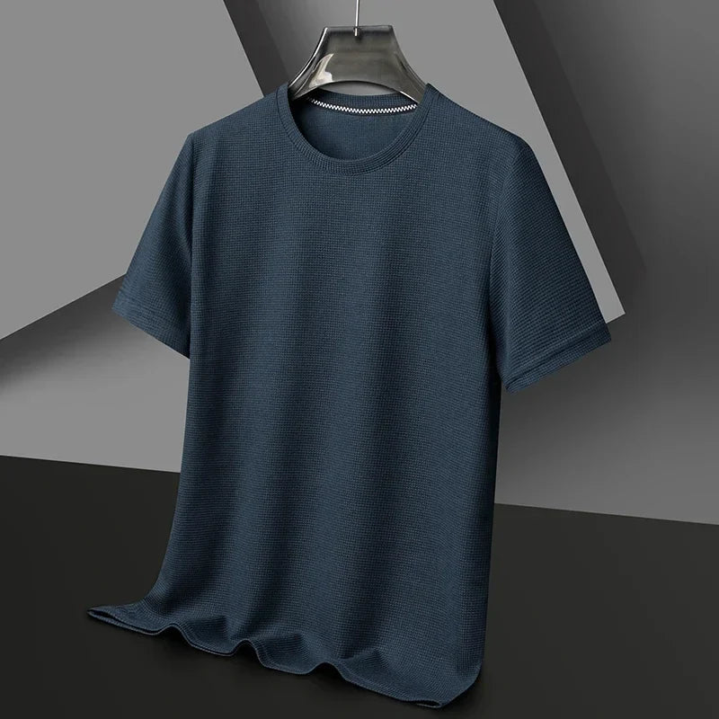 Herren T-Shirt Rundhals - Klassischer Schnitt - Blau
