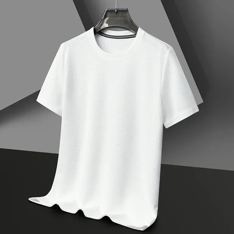 Herren T-Shirt Rundhals - Klassischer Schnitt - Weiß