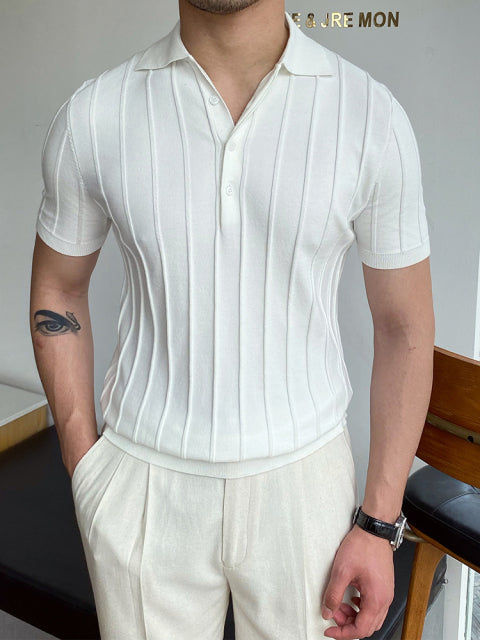 Herren T-Shirt | Slim Fit | Unifarben & Leichtgewicht | Polyester | Lässiger Sommerstil | Polo