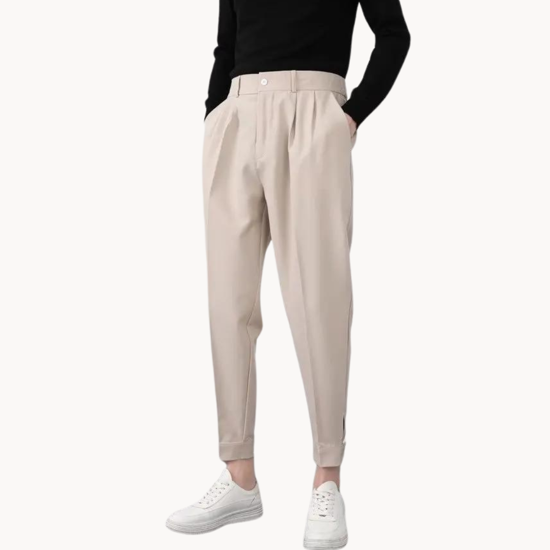 Herren Tapered Hose | Moderner Schnitt | Weit & Bequem | Baumwolle Sommer