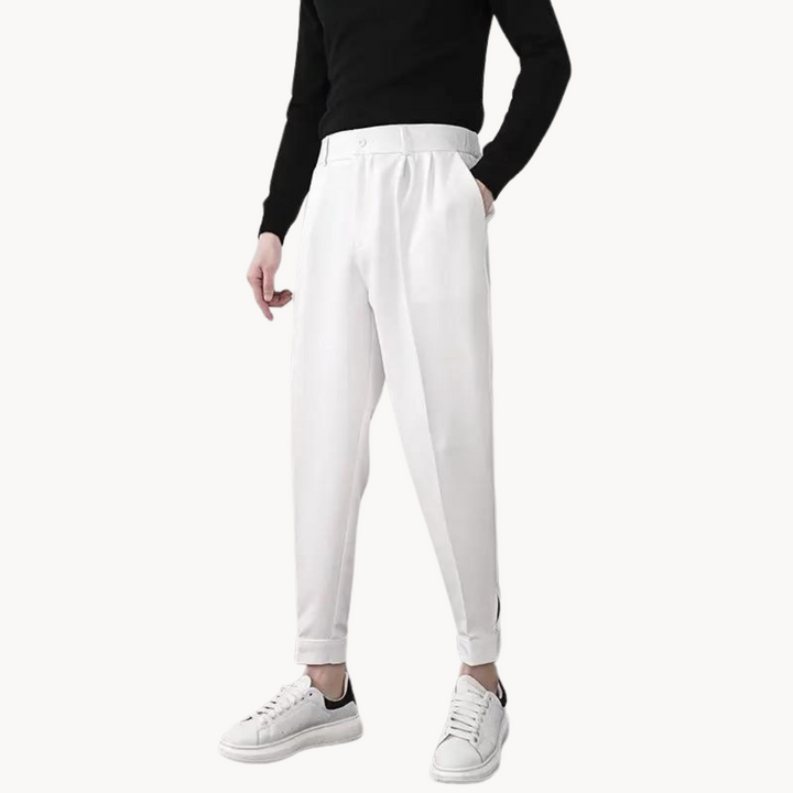 Herren Tapered Hose | Moderner Schnitt | Weit & Bequem | Baumwolle Sommer