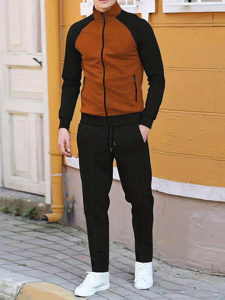 Herren Trainingsanzug | Sportlich & Bequem | Color Block | Frühling & Herbst