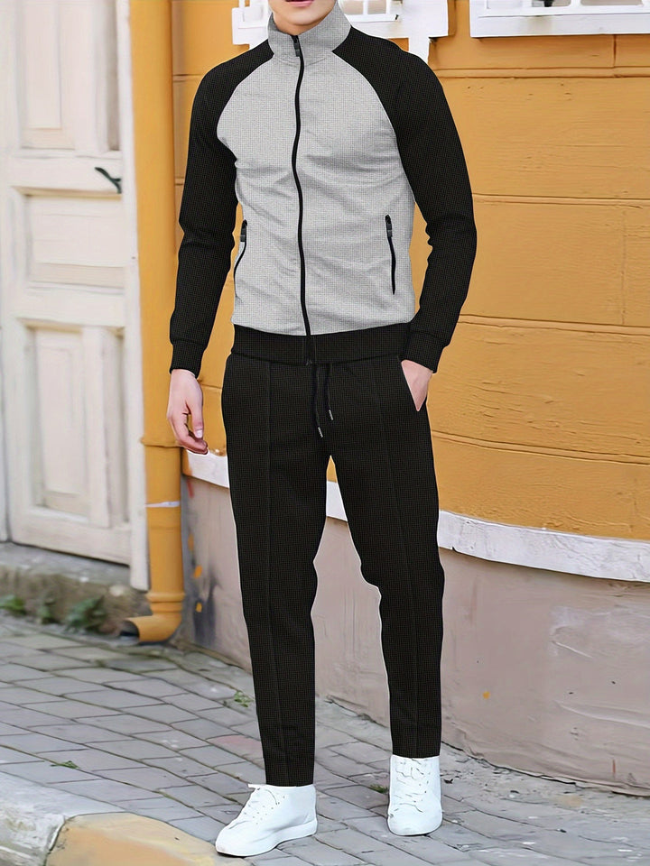 Herren Trainingsanzug | Sportlich & Bequem | Color Block | Frühling & Herbst