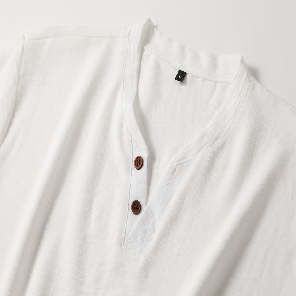 Herren V-Ausschnitt Shirt Kurzarm - Slim Fit