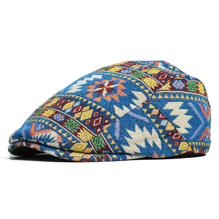 Herren Vintage Aztec Mütze - Farbenfrohe Baseballkappe - Blau