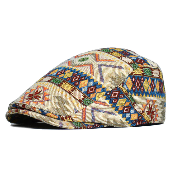 Herren Vintage Aztec Mütze - Farbenfrohe Baseballkappe - Khaki