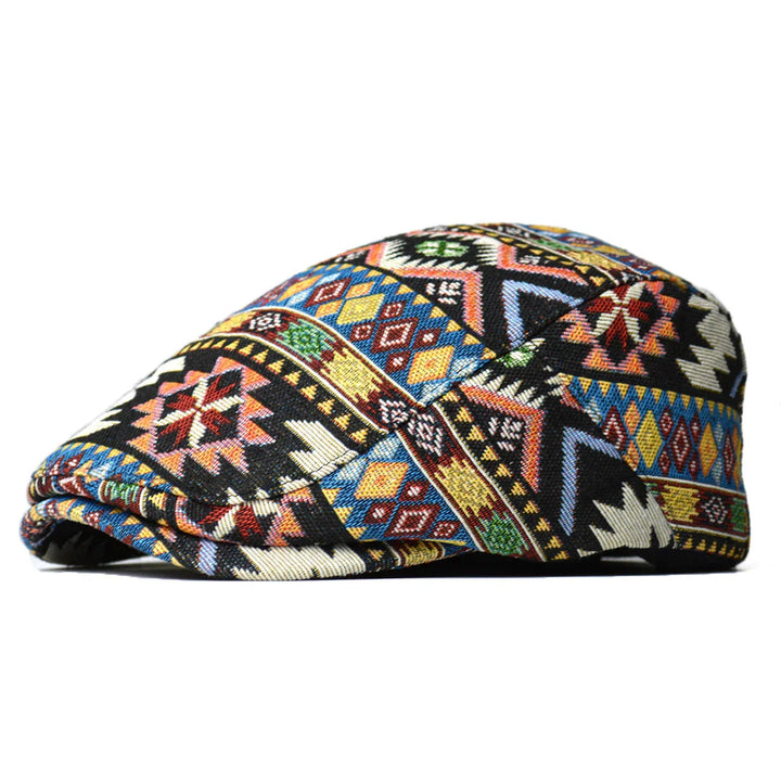 Herren Vintage Aztec Mütze - Farbenfrohe Baseballkappe - Schwarz