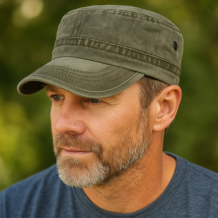 Herren Vintage Baseball Cap mit strukturierter Krone - Khaki