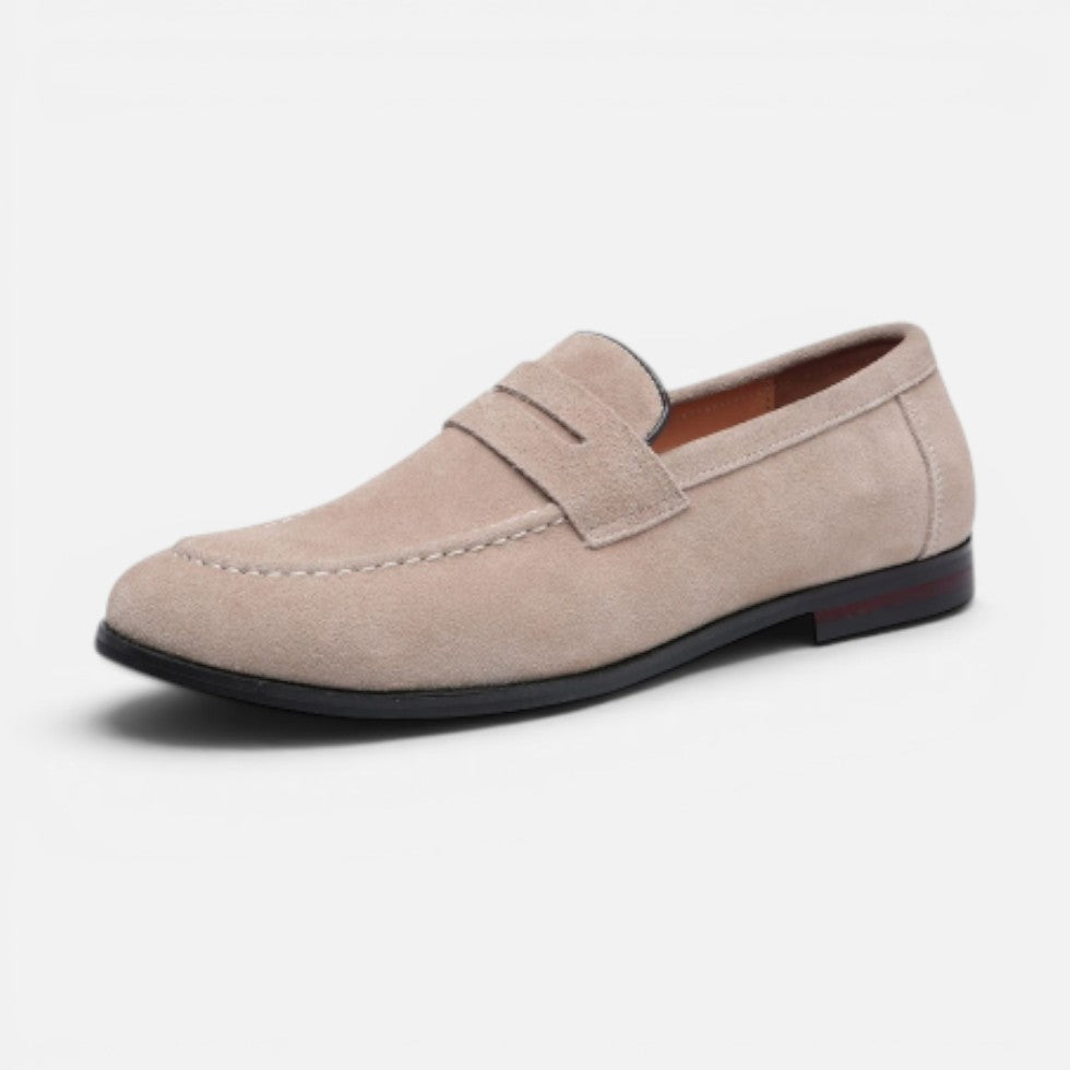 Herren Wildleder Loafer - eleganter Slip-on Schuh - Beige