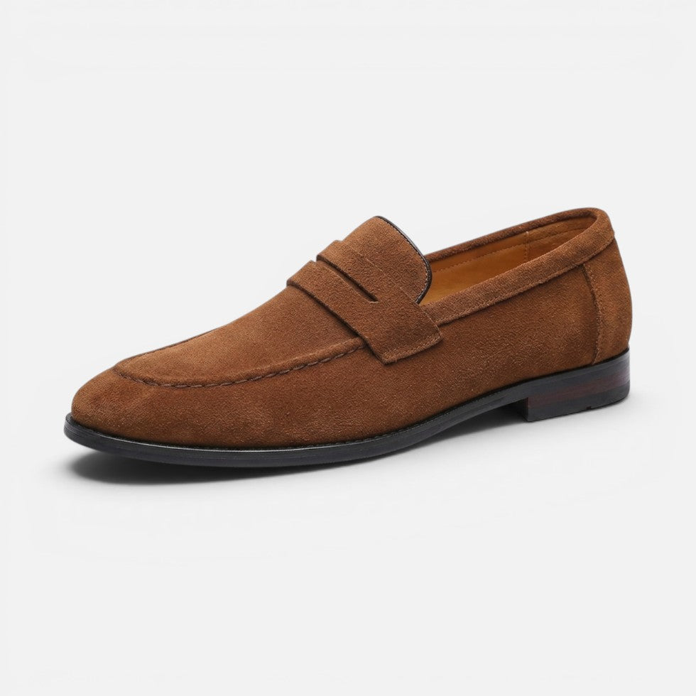 Herren Wildleder Loafer - eleganter Slip-on Schuh - Braun