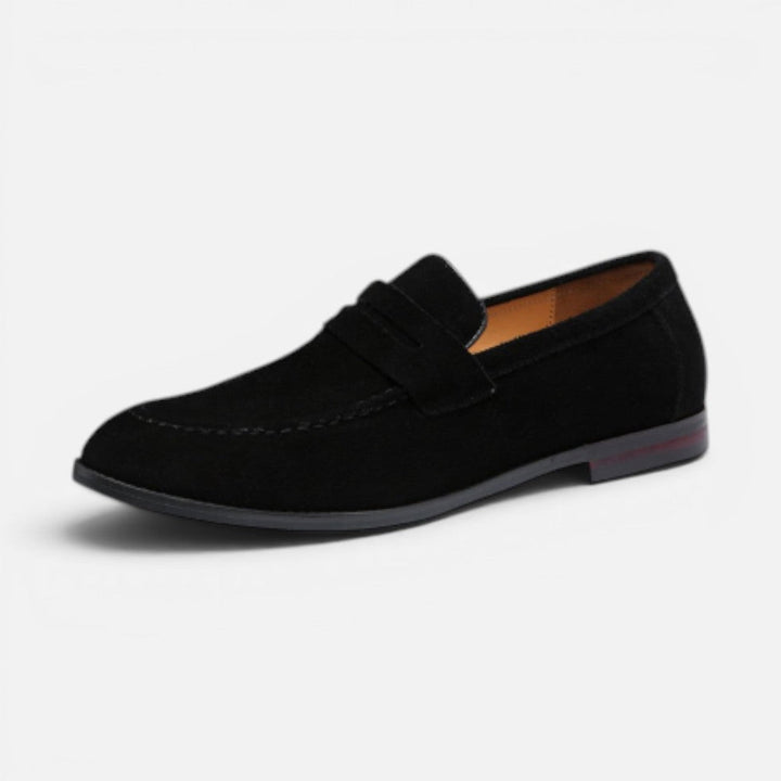 Herren Wildleder Loafer - eleganter Slip-on Schuh - Schwarz