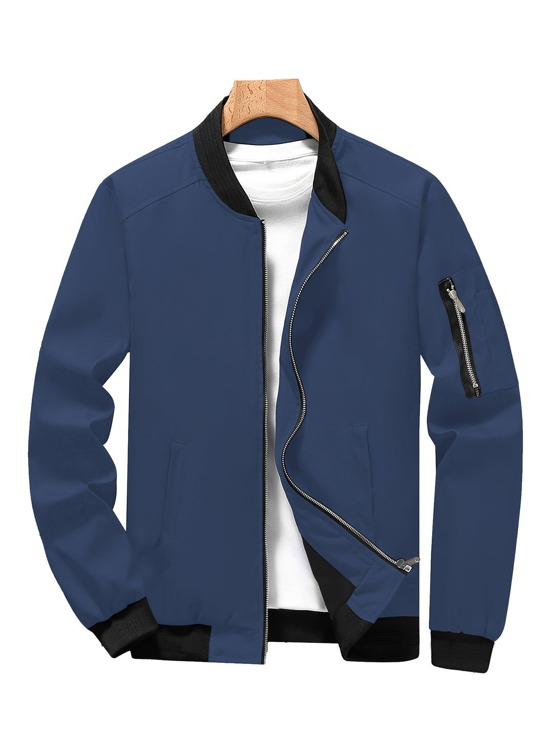 Herren Windjacke | Leichte Bomberjacke | Mehrere Taschen & Reißverschluss | Polyester & Lässiger Stil