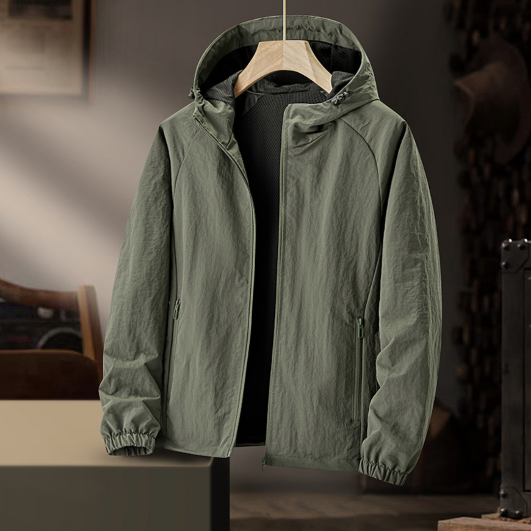 Herren Windjacke Urban Explorer - Leicht &amp; Wasserabweisend - Armeegrün