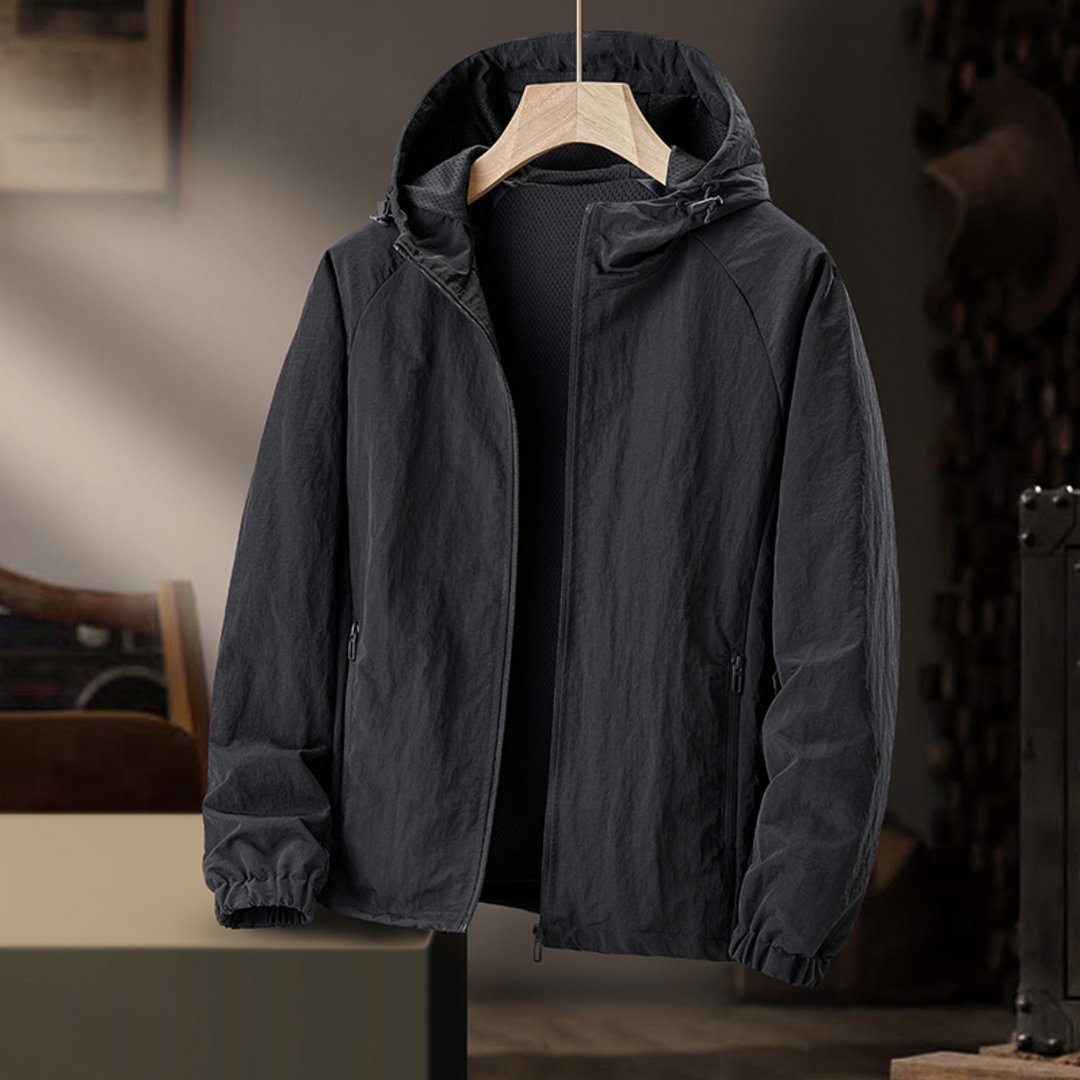 Herren Windjacke Urban Explorer - Leicht &amp; Wasserabweisend - Schwarz