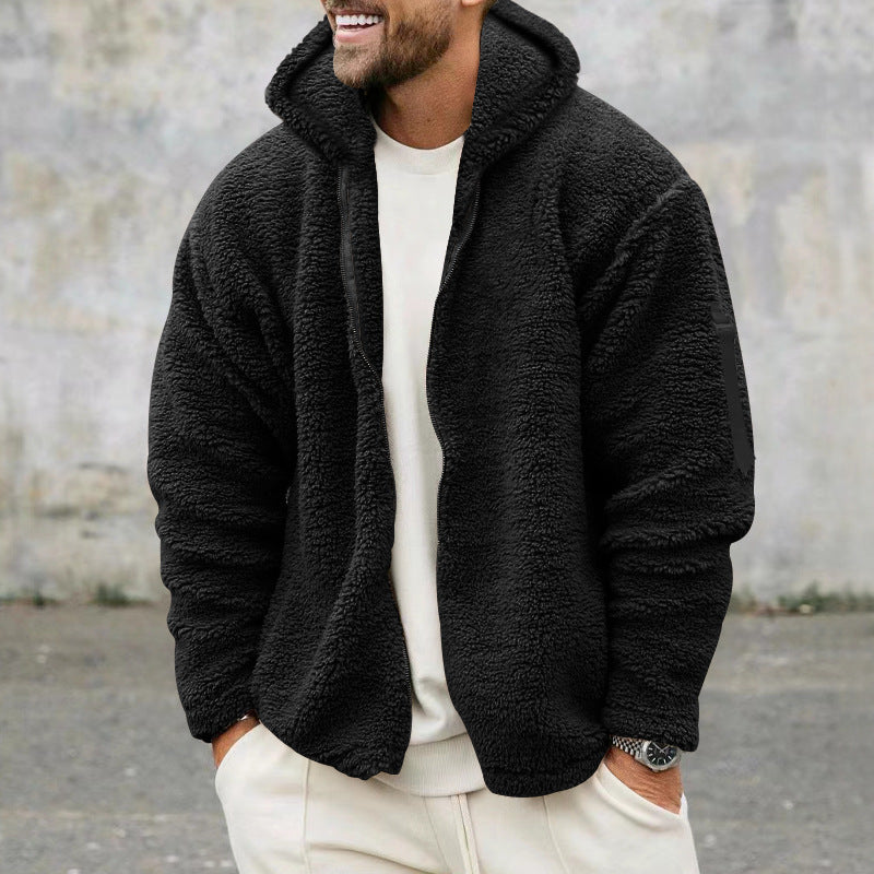 Herren Winterjacke | Fleece mit Kapuze | Locker & Warm | Polyester