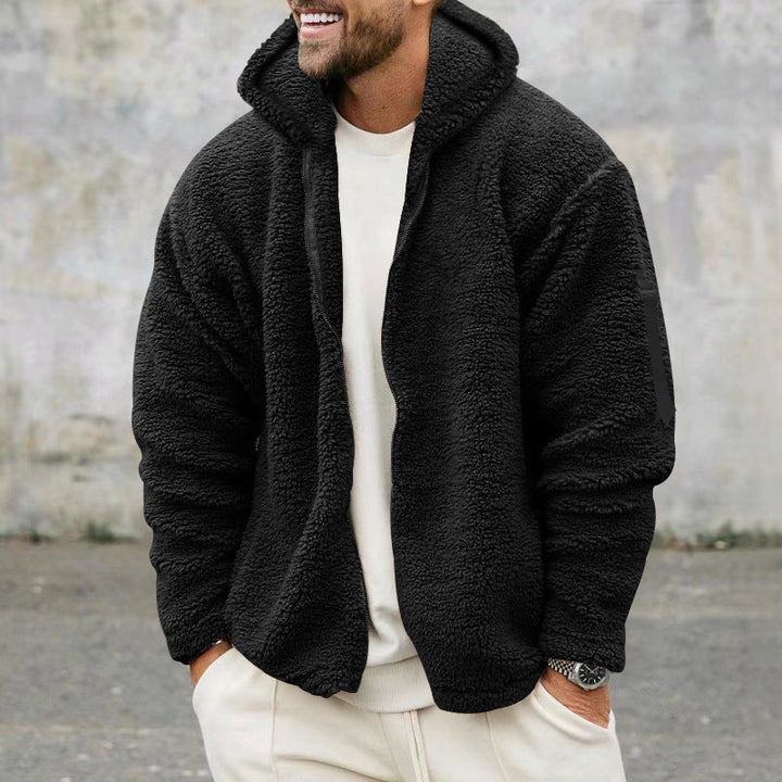 Herren Winterjacke | Fleece mit Kapuze | Locker & Warm | Polyester