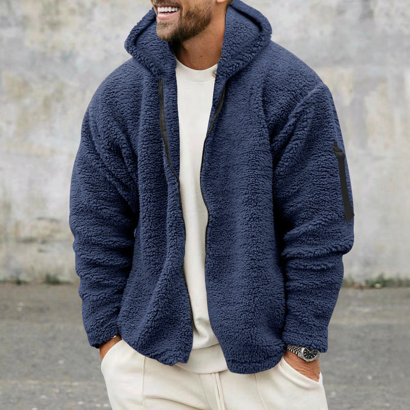 Herren Winterjacke | Fleece mit Kapuze | Locker & Warm | Polyester
