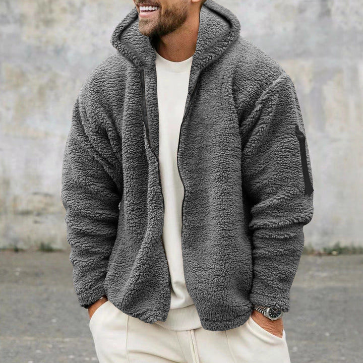 Herren Winterjacke | Fleece mit Kapuze | Locker & Warm | Polyester