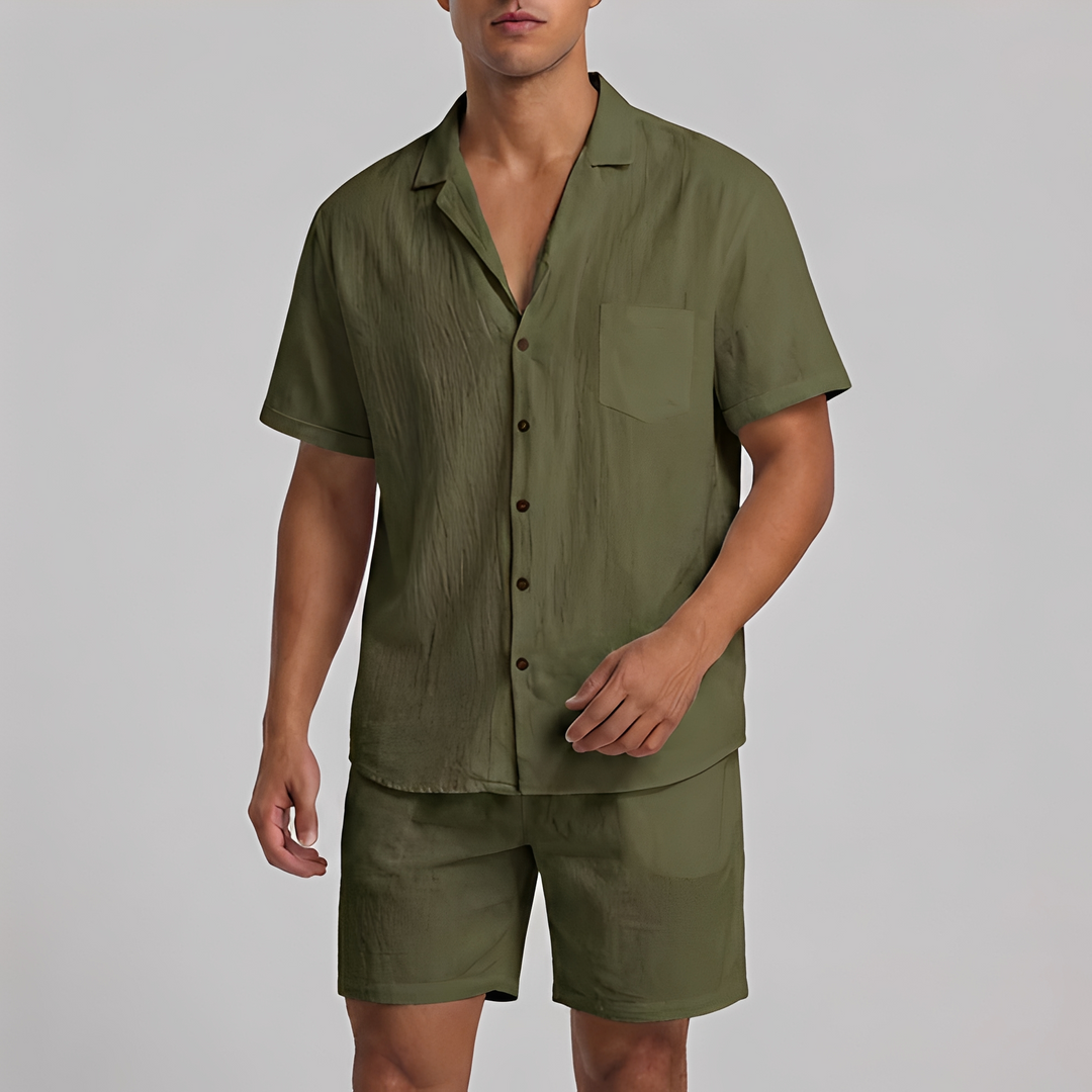 Herren Zweiteiler Set - Moderner Alltags-Look - Grün