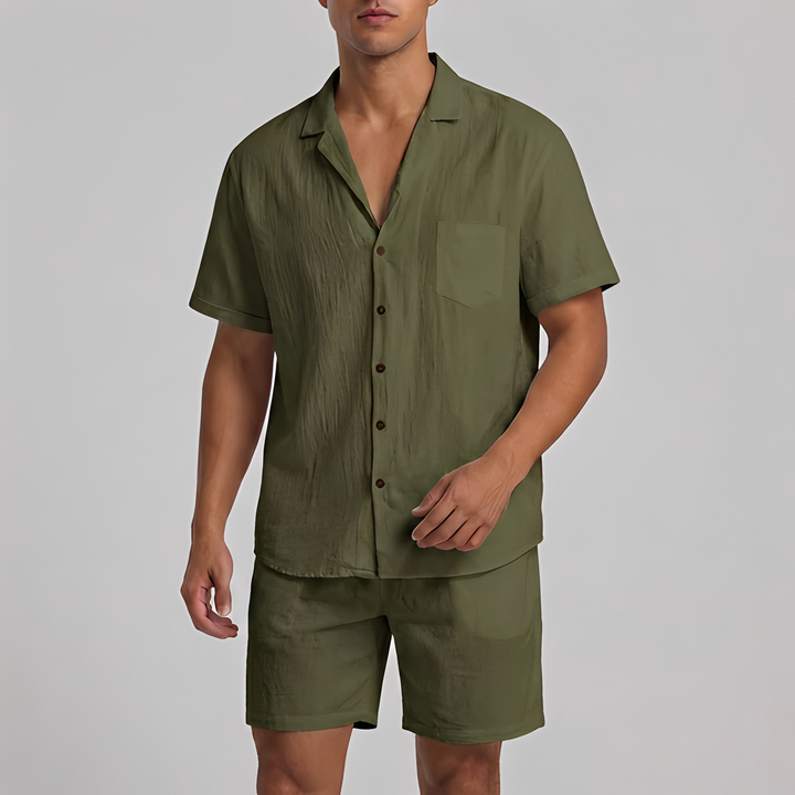 Herren Zweiteiler Set - Moderner Alltags-Look - Grün
