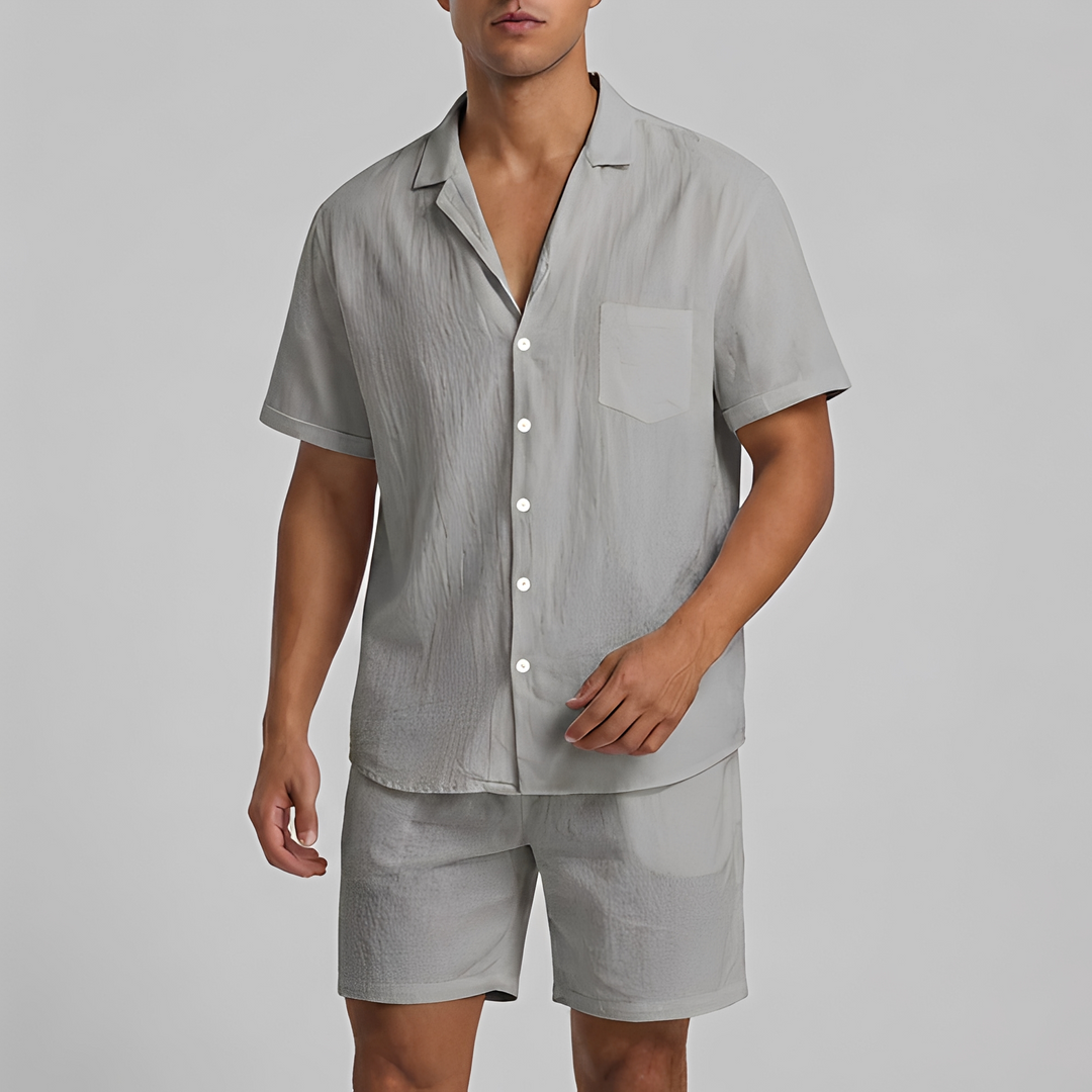Herren Zweiteiler Set - Moderner Alltags-Look - Grau