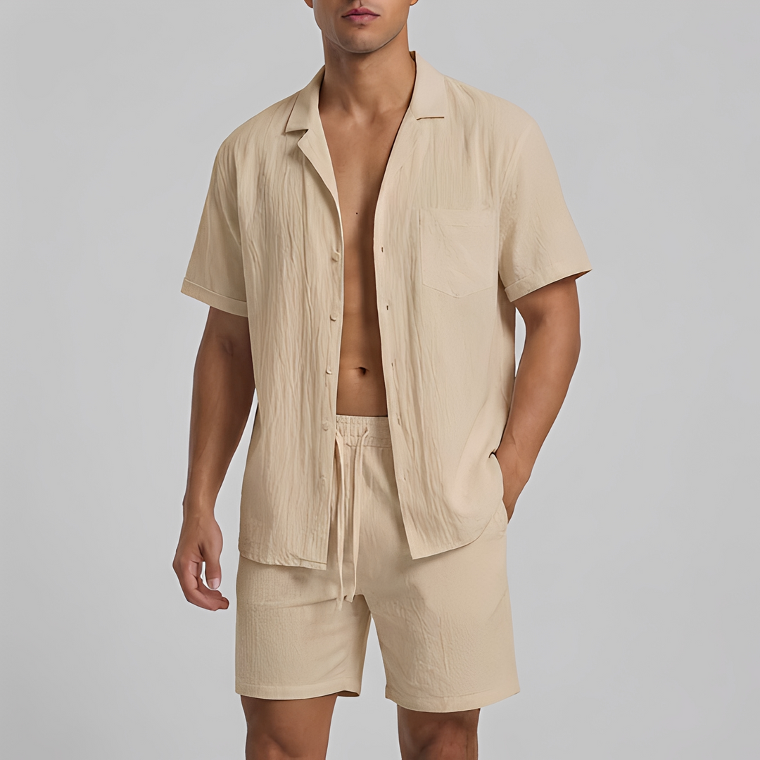 Herren Zweiteiler Set - Moderner Alltags-Look - Khaki