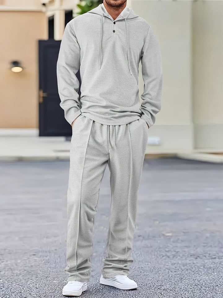 Herren Zweiteiliges Set | Kapuzen-Sweatshirt & Kordelzug-Hose | Lässig & Bequem | Frühling